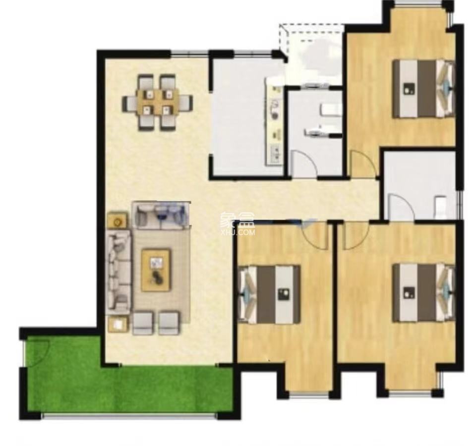 山水洲城华晨第一城 3室2厅2卫 55.0万 山水洲城华晨第一城 3室2厅2卫 55.0万室内图