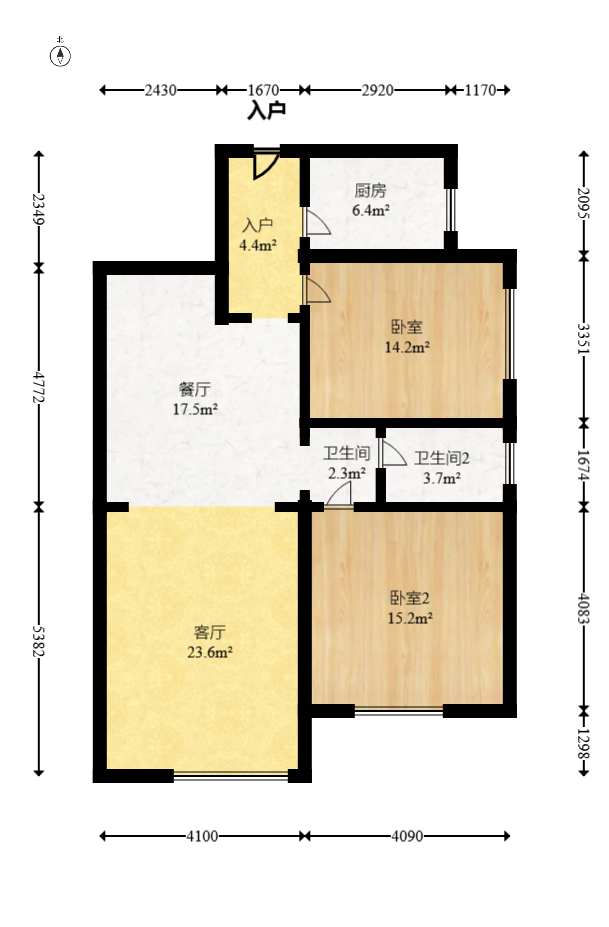 星城国际 2室2厅1卫 43.8万 星城国际 2室2厅1卫 43.8万户型图