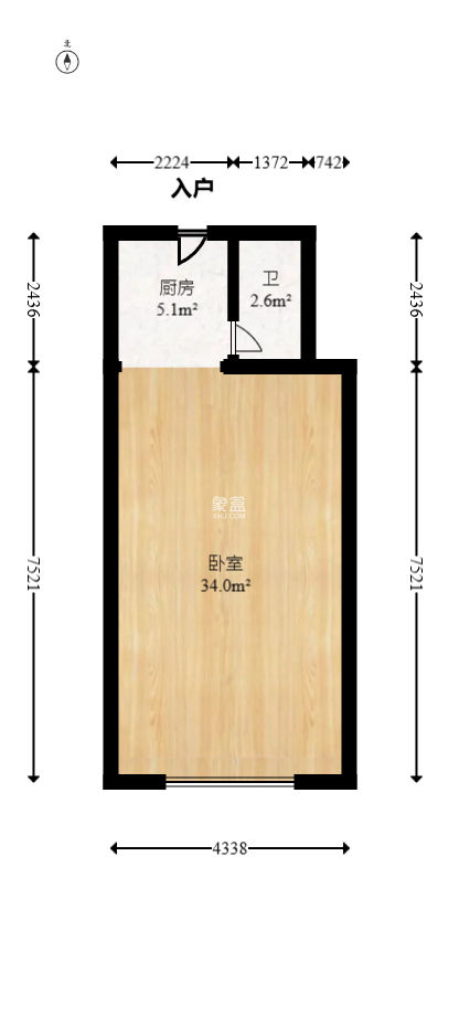 长城华都  1室1厅1卫   26.00万
