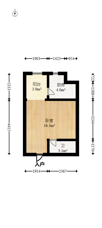 文景领秀  1室1厅1卫   26.00万室内图1