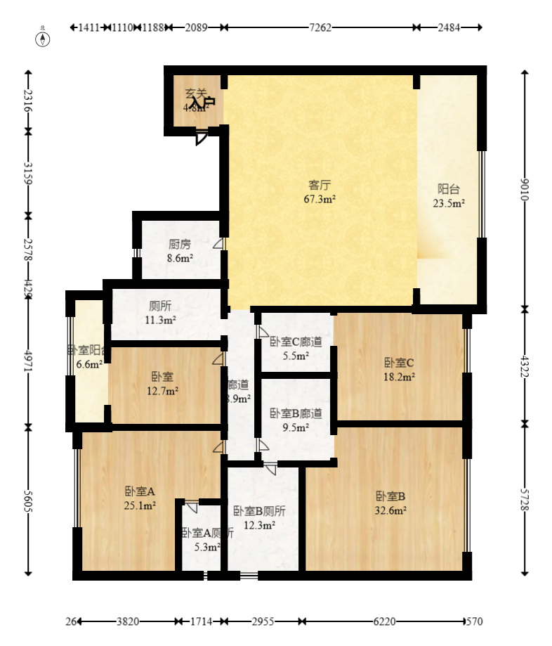 建发电建江山悦  4室2厅3卫   628.00万室内图1
