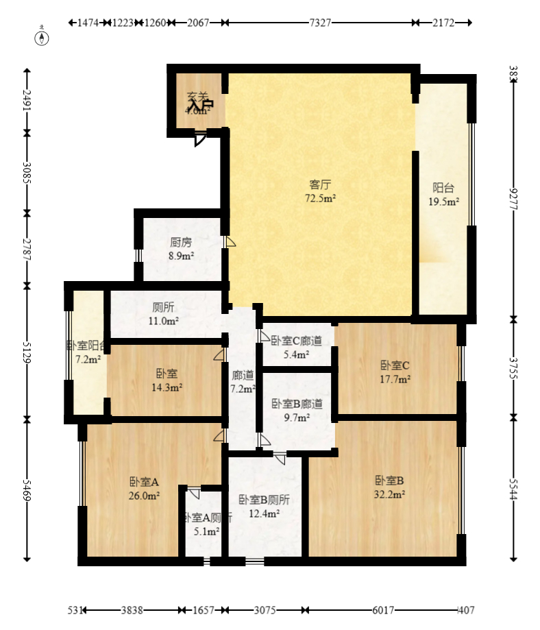 建发电建江山悦  4室2厅3卫   400.00万室内图1