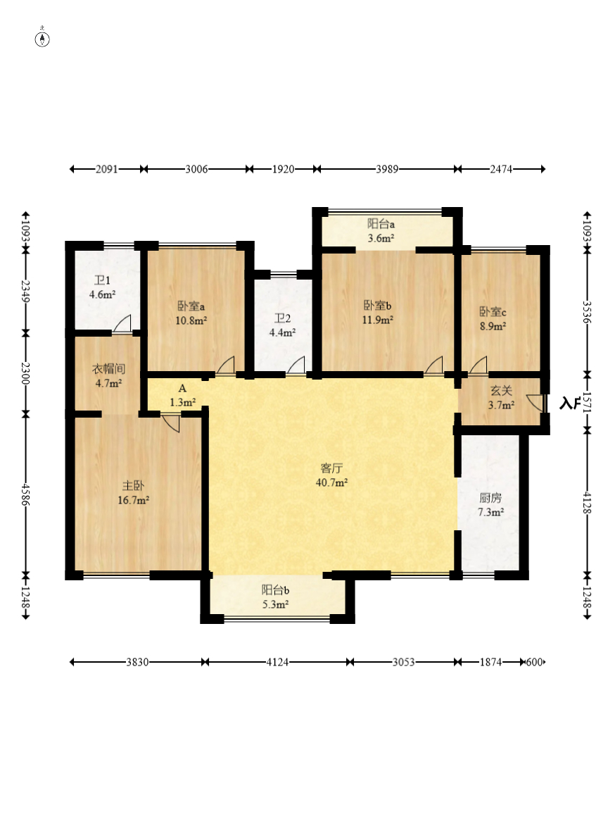 润和长郡(润和紫郡二三期) 4室2厅1卫 110.0万 润和长郡(润和紫郡二三期) 4室2厅1卫 110.0万户型图