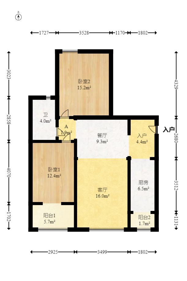 欧园  2室2厅1卫   98.80万室内图1