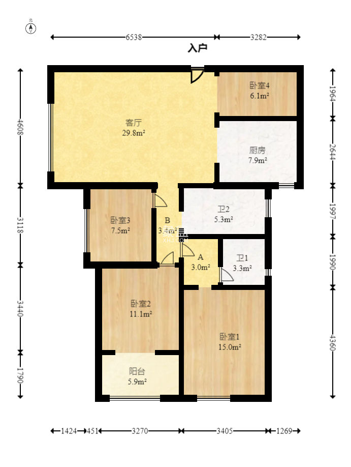 建发汇金国际  3室2厅2卫   178.00万