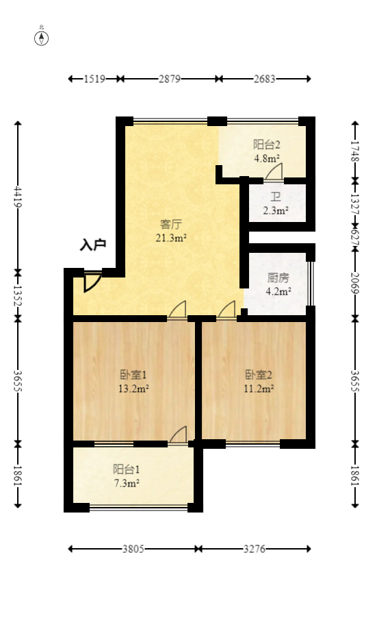 广厦新村  2室1厅1卫   33.00万室内图1