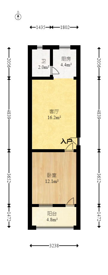 静谧园  1室1厅1卫   30.00万室内图1