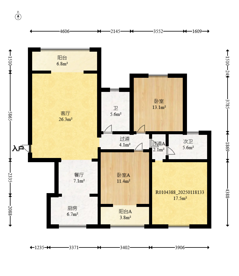 恒广国际景园一二区 3室2厅2卫 95.0万 恒广国际景园一二区 3室2厅2卫 95.0万户型图