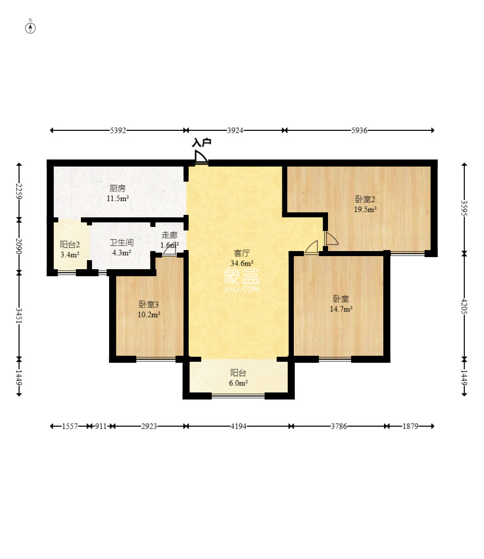 海德公园  3室2厅2卫    75.8万