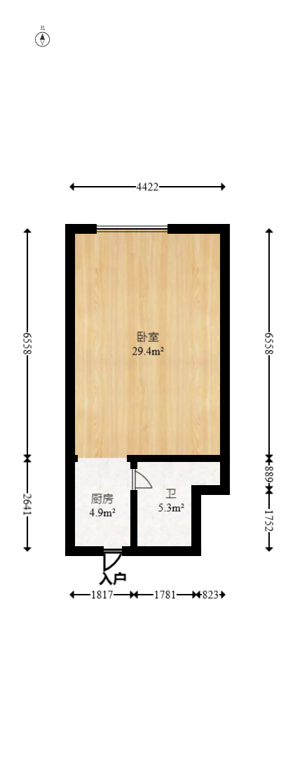 时代星空  1室1厅1卫   22.00万室内图1