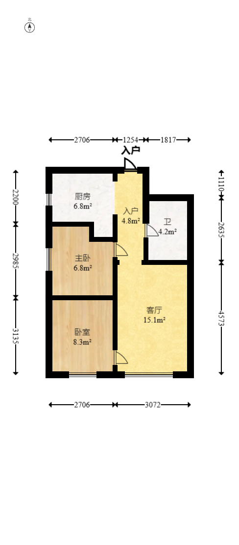金科时代中心  2室1厅1卫   30.00万室内图1