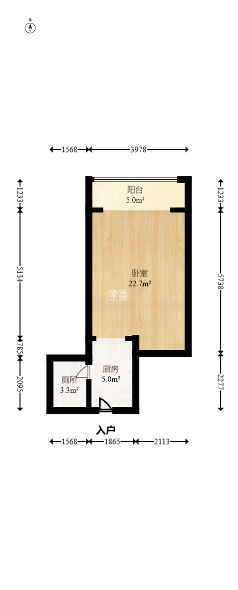阳光100三期  1室1厅1卫    30.0万