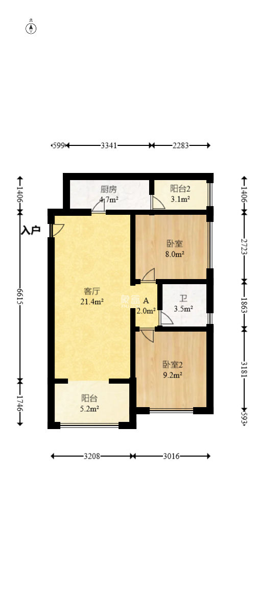 卓越蔚蓝海岸三期  2室2厅1卫   71.80万