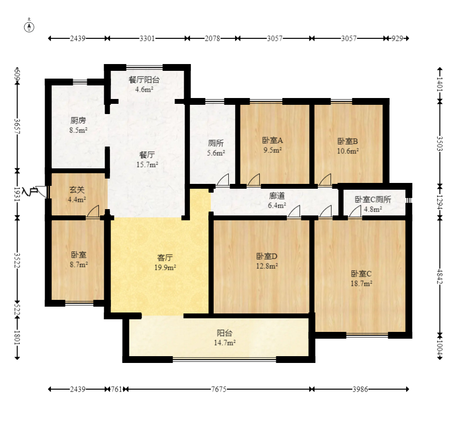 保利天汇 5室2厅2卫 275.0万 保利天汇 5室2厅2卫 275.0万户型图