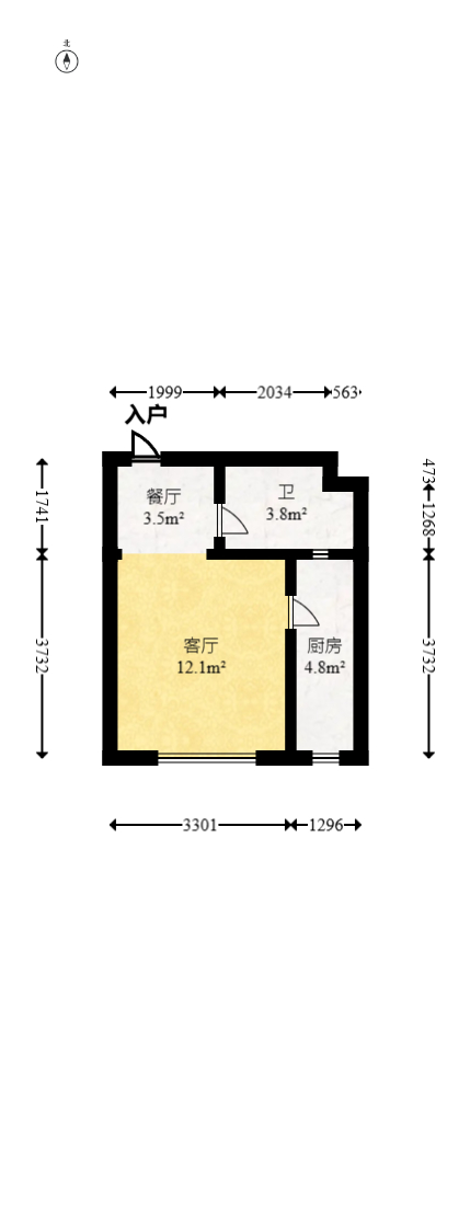 鹏基诺亚山林  1室1厅1卫   25.00万室内图1