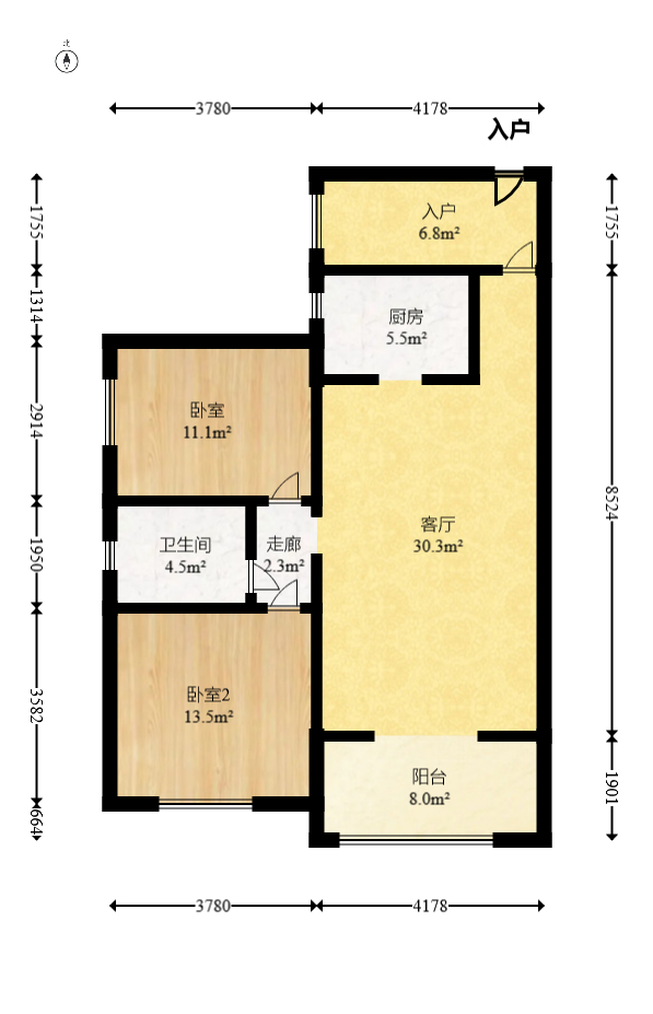 中国铁建国际城二期  3室2厅1卫    43.0万 中国铁建国际城二期  3室2厅1卫    43.0万户型图