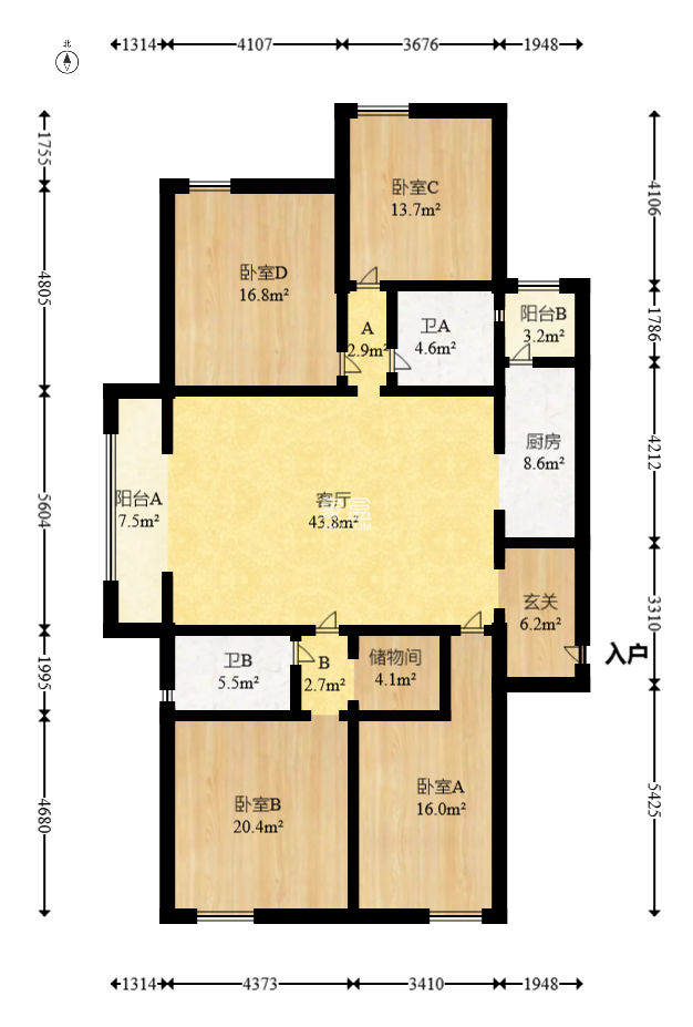 凯乐国际城  4室2厅2卫    200.0万