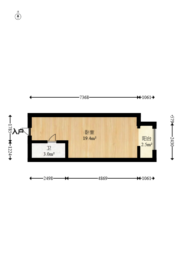 万科城  1室1厅1卫   20.00万室内图1