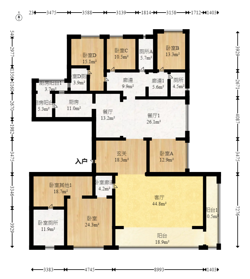 梦想麓隐桐溪  4室2厅3卫    300.0万 梦想麓隐桐溪  4室2厅3卫    300.0万户型图