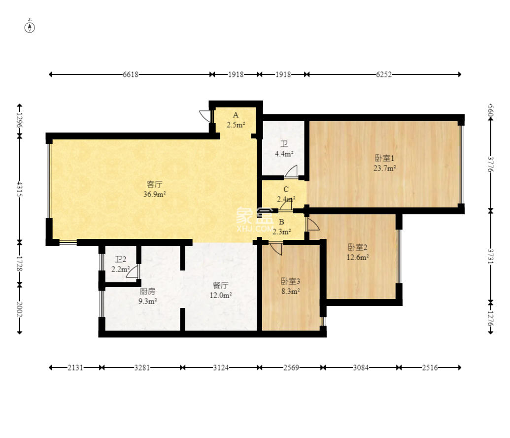 鑫天佳园  3室2厅1卫    70.0万 鑫天佳园  3室2厅1卫    70.0万户型图