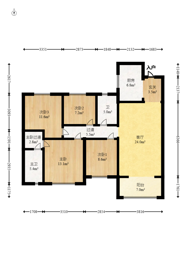 保利堂悦 4室2厅2卫 95.0万 保利堂悦 4室2厅2卫 95.0万户型图
