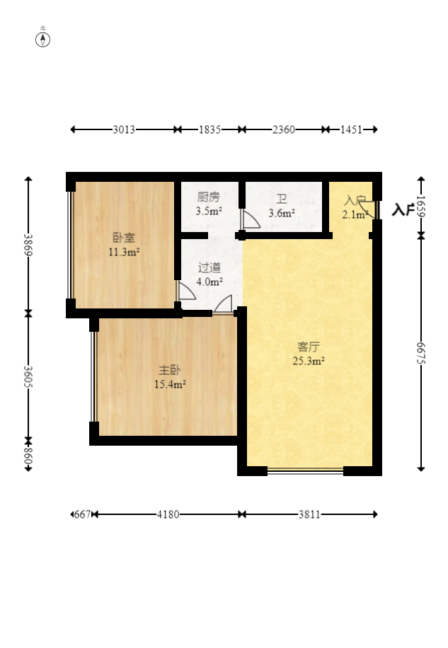 泉昇同福大厦 2室1厅1卫 90.0万 泉昇同福大厦 2室1厅1卫 90.0万户型图