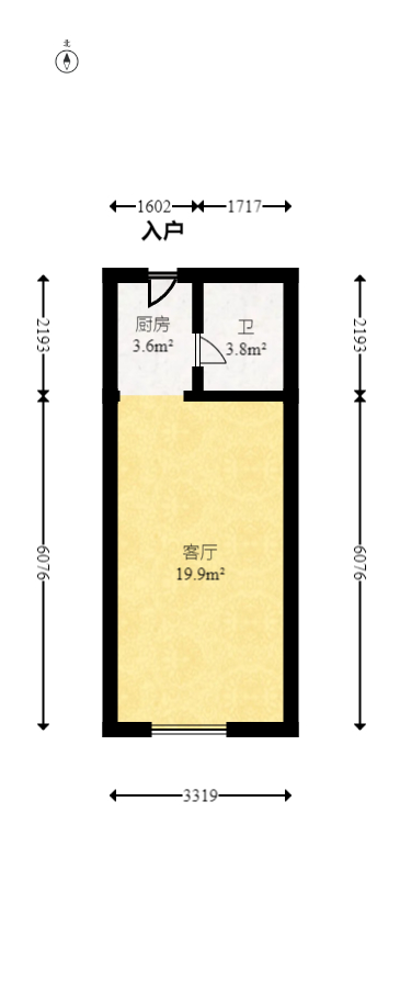 尚都美寓  1室1厅1卫   17.00万室内图1