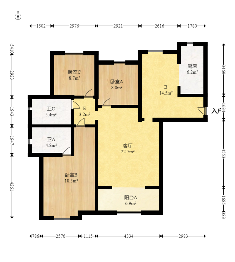 中建嘉和城  3室2厅2卫   116.00万室内图1