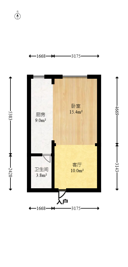 中信文化广场（中信新城二期）  1室1厅1卫   23.80万室内图1