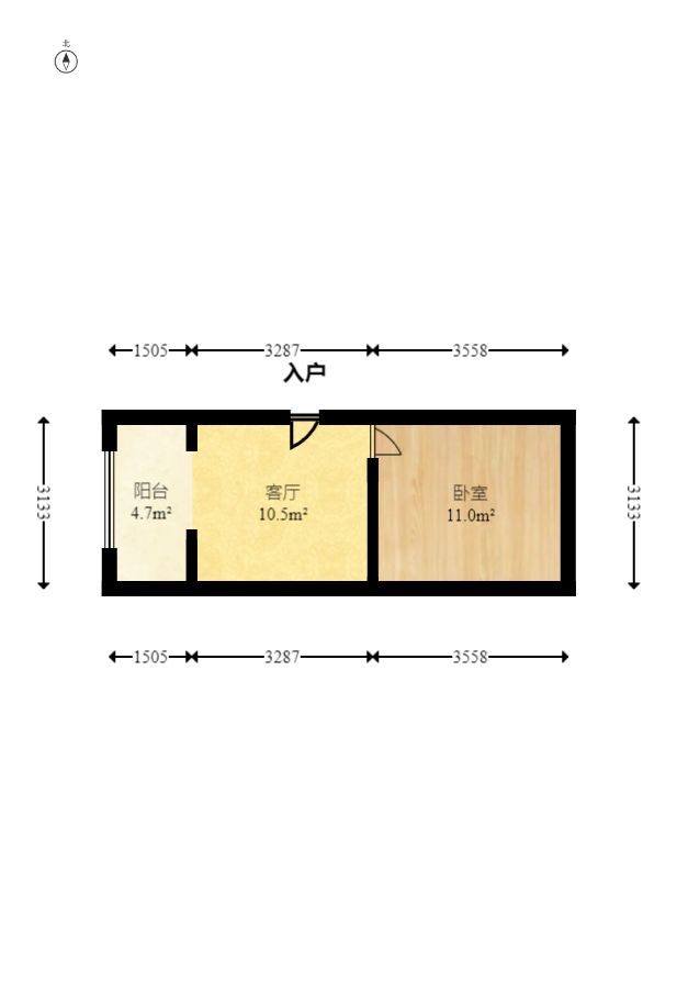 怡海星城 1室1厅1卫 13.0万 怡海星城 1室1厅1卫 13.0万户型图