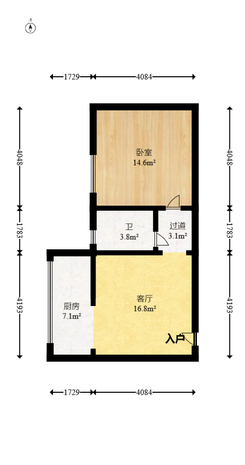 筑梦园  1室1厅1卫   35.80万室内图1