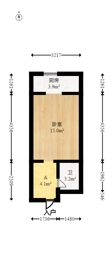 五矿紫湖香醍  1室1厅1卫   17.00万室内图1