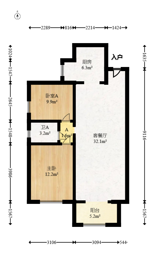 钰龙天下二期（钰龙佳园）  2室2厅1卫   200.00万室内图1