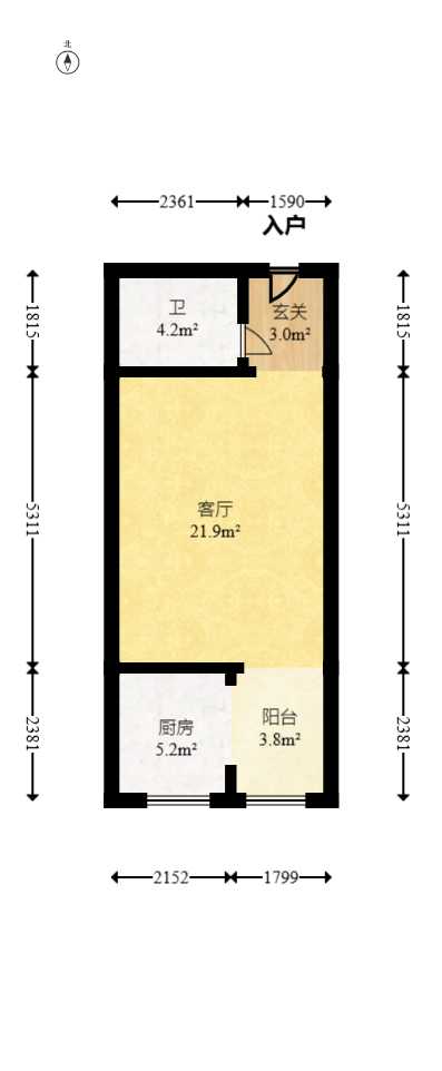 润和紫郡一期  1室1厅1卫    26.0万 润和紫郡一期  1室1厅1卫    26.0万户型图