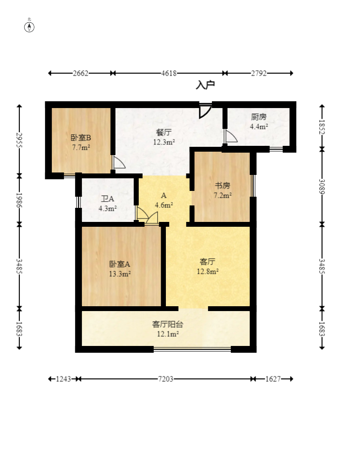 旭辉藏郡(藏郡、旭湘华府)  3室2厅1卫    202.0万 旭辉藏郡(藏郡、旭湘华府)  3室2厅1卫    202.0万户型图