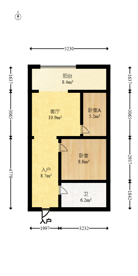 明城公寓 1室1厅1卫 32.8万 明城公寓 1室1厅1卫 32.8万户型图