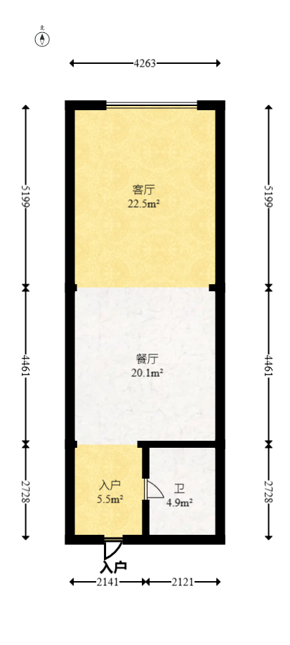 金科时代中心 1室1厅1卫 27.98万 金科时代中心 1室1厅1卫 27.98万户型图