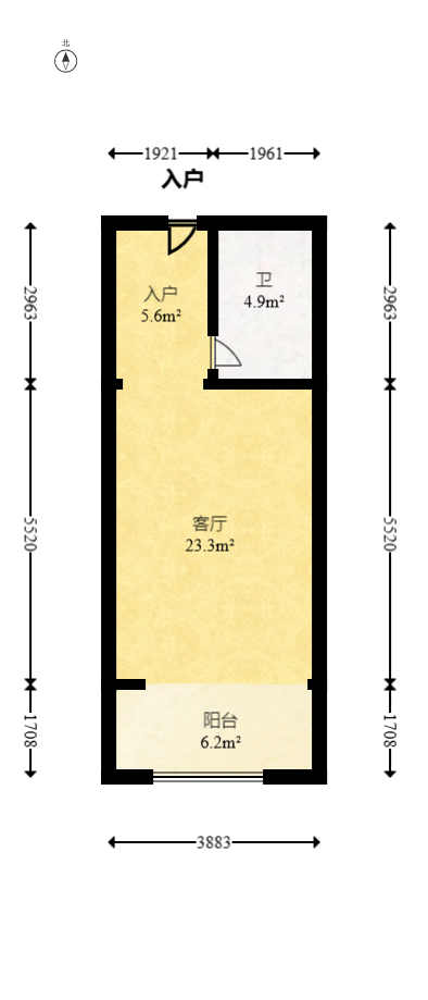 时代星城  1室1厅1卫   18.00万室内图1