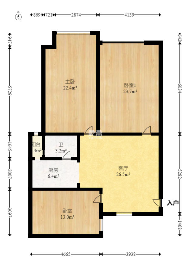金烨融府  3室1厅1卫   90.00万