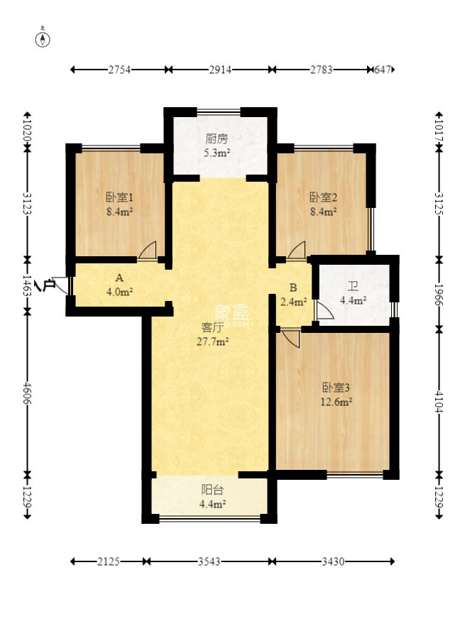 中建信和城  3室2厅1卫   128.00万