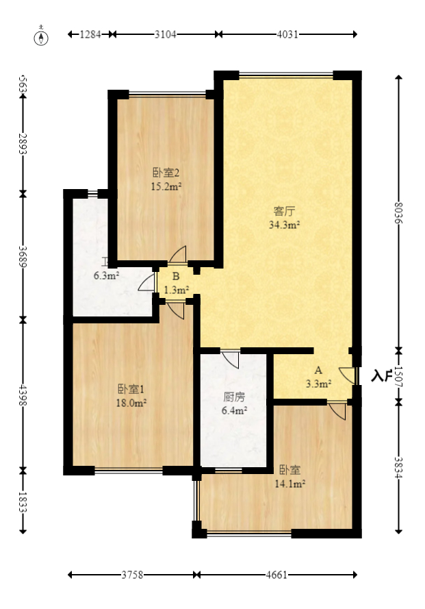 康斯丹郡(融程领秀佳园) 3室2厅1卫 69.98万 康斯丹郡(融程领秀佳园) 3室2厅1卫 69.98万户型图