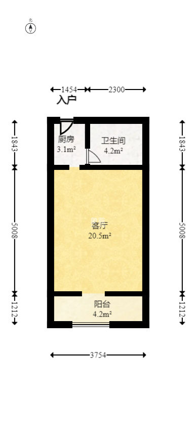 花漾年华（桂花园）  1室1厅1卫    30.0万