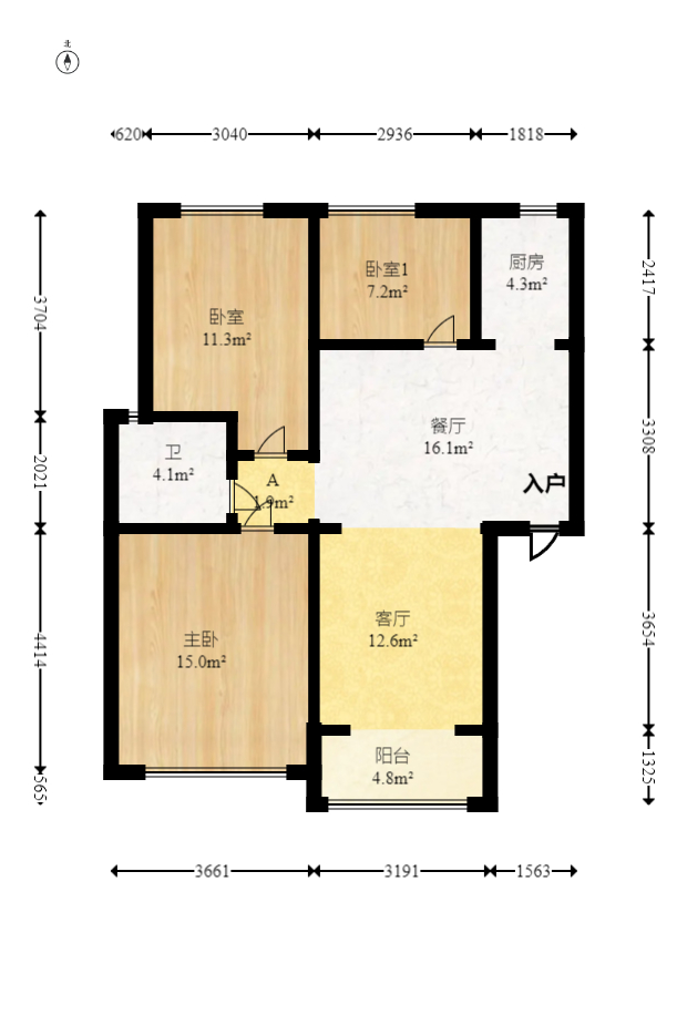 山水湾 3室2厅1卫 49.5万 山水湾 3室2厅1卫 49.5万户型图