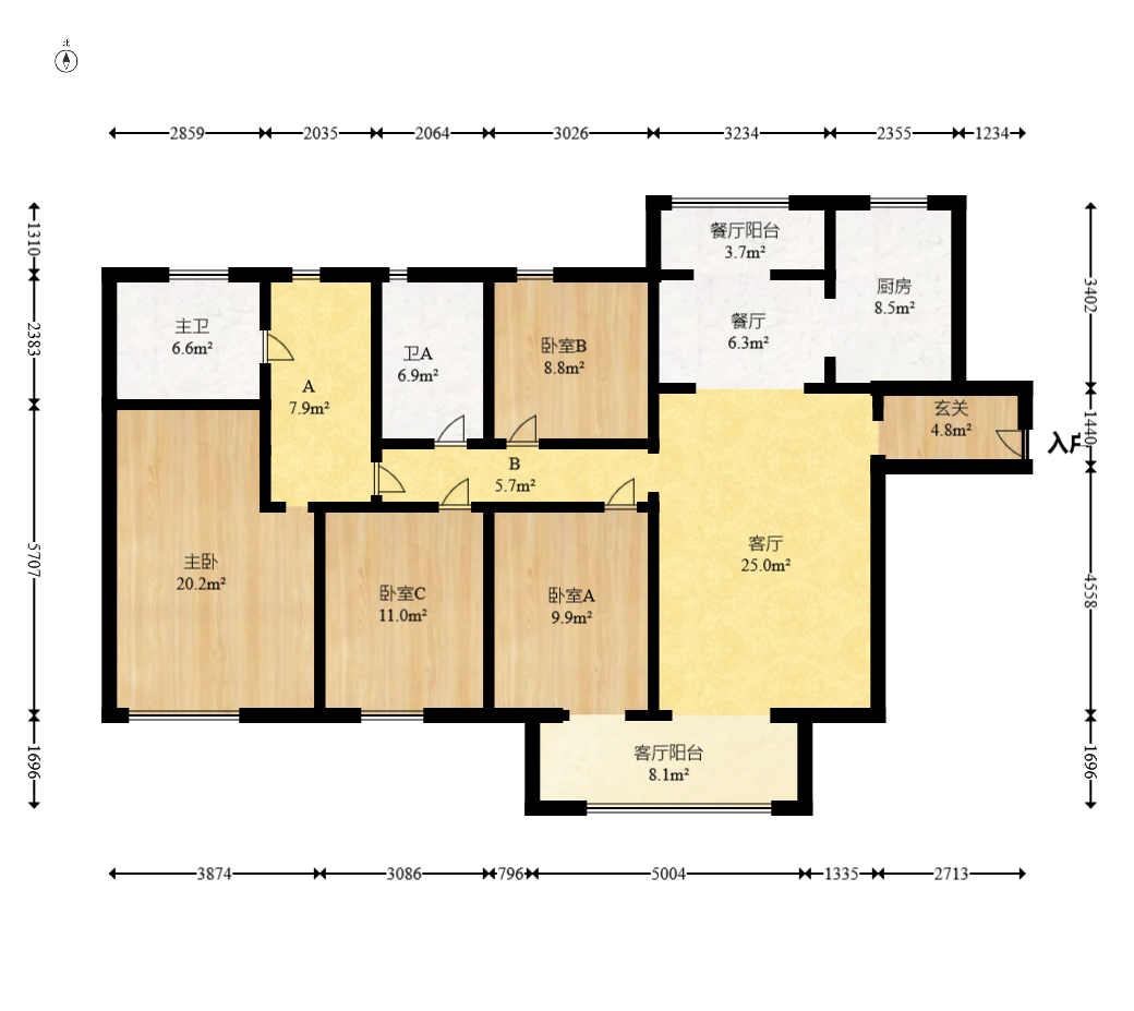 万科里金域国际  4室2厅2卫    428.0万 万科里金域国际  4室2厅2卫    428.0万户型图