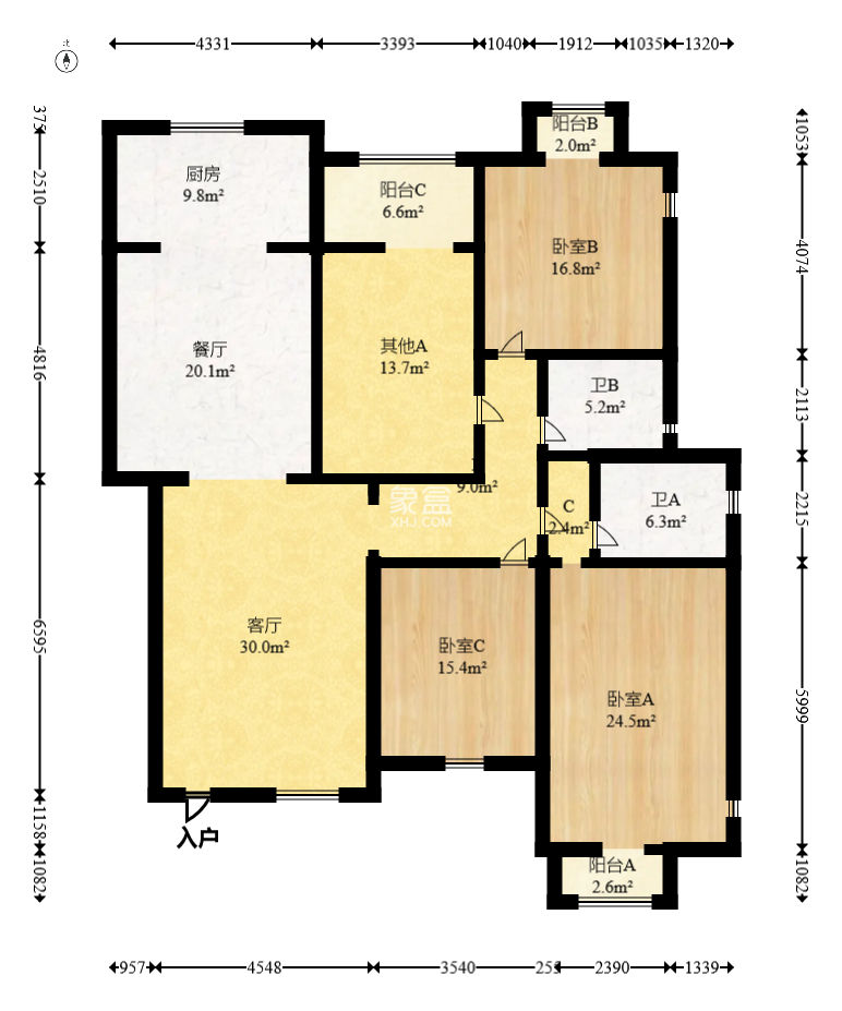 托斯卡納  4室2廳2衛(wèi)   210.00萬
