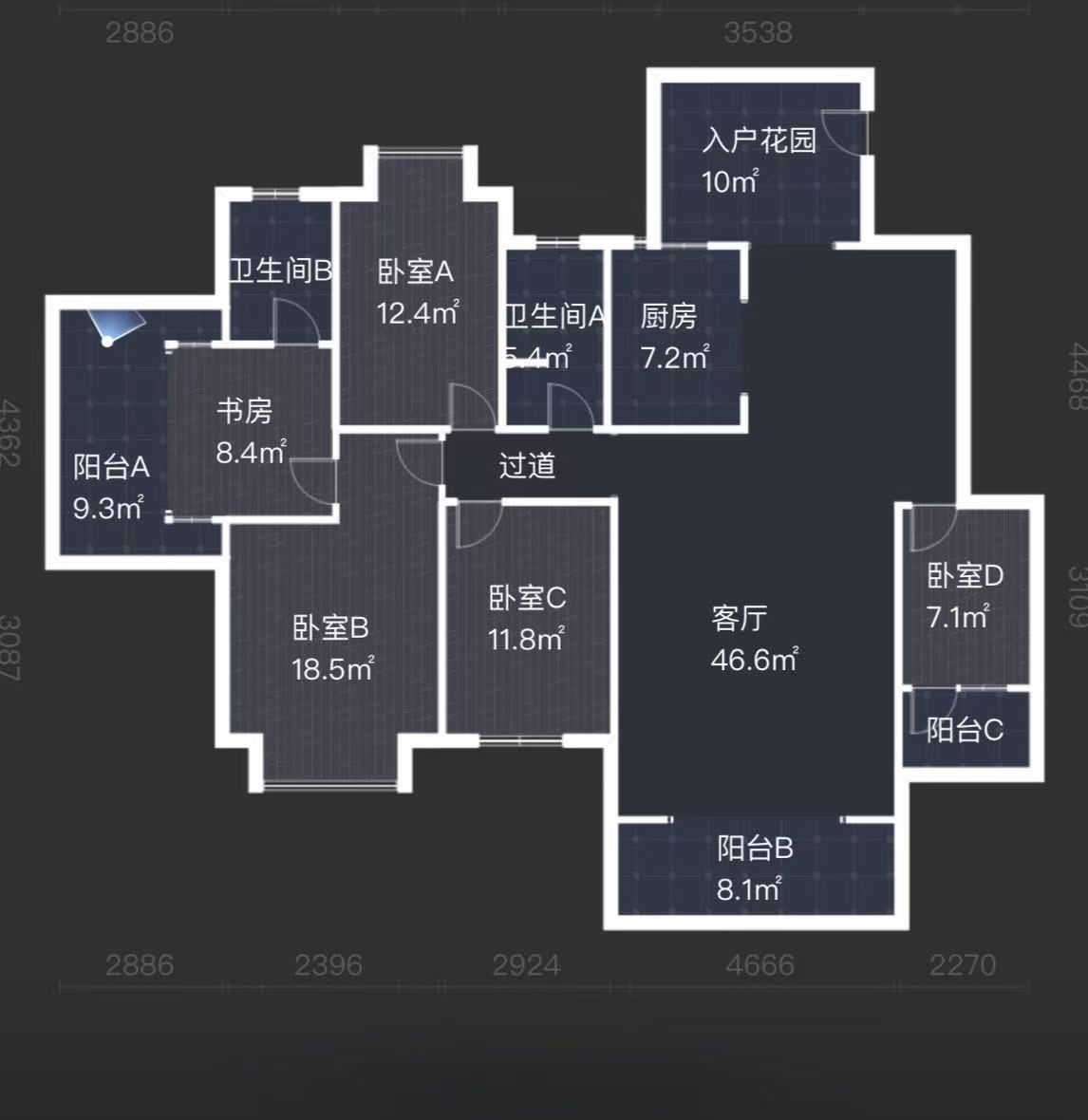 庐山春天二期曼城  4室2厅2卫   97.00万