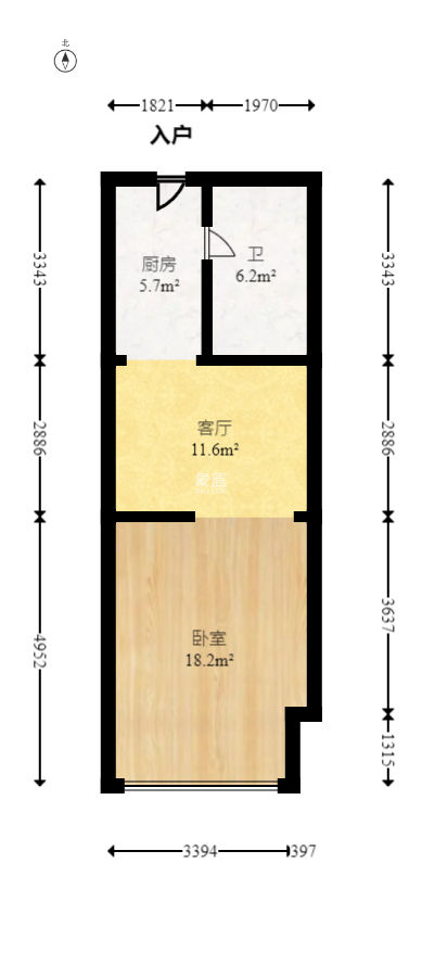 泊富公寓（泊富国际广场）  1室1厅1卫   59.00万