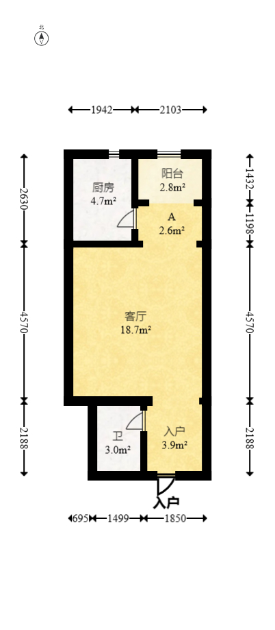 碧桂园威尼斯城 1室1厅1卫 26.8万 碧桂园威尼斯城 1室1厅1卫 26.8万户型图