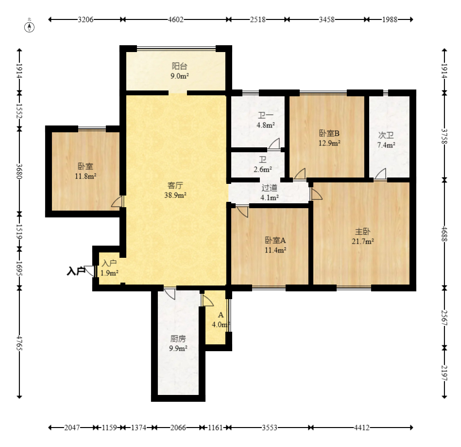 碧桂园威尼斯城 4室2厅2卫 106.98万 碧桂园威尼斯城 4室2厅2卫 106.98万户型图