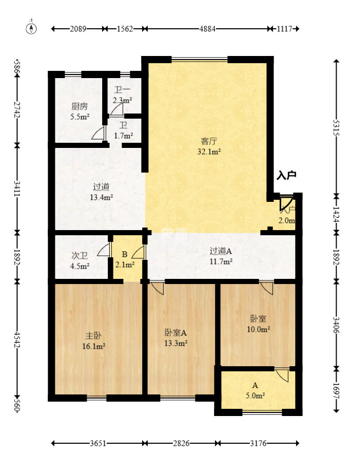 欣安小区  5室2厅2卫   88.80万